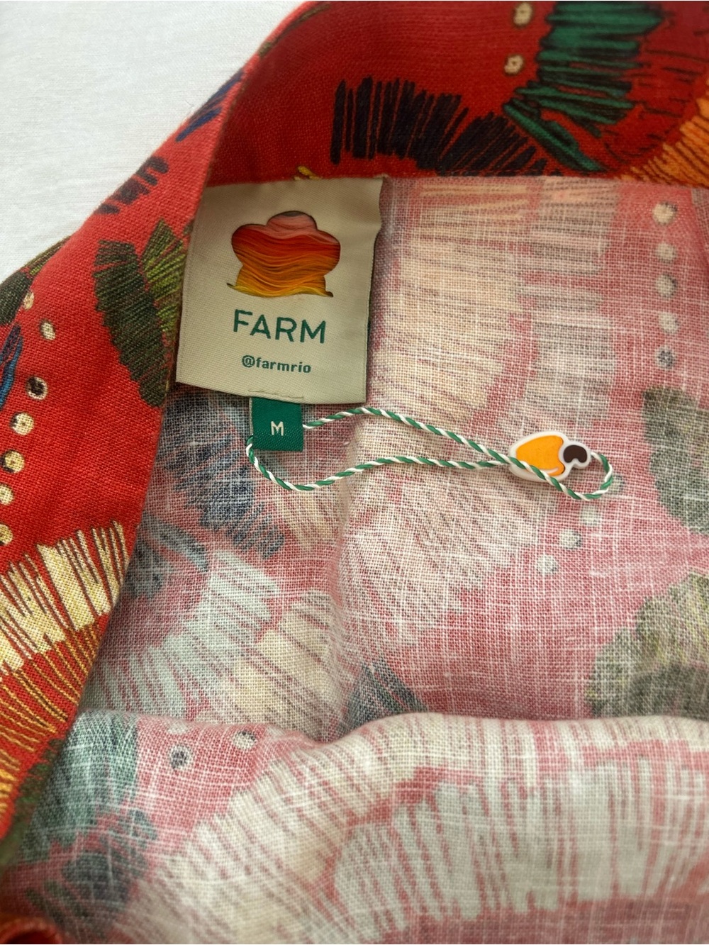FARM Rio Red Midi Wrap Skirt with Multicolor Tassel Detail - Picture 6 of 6